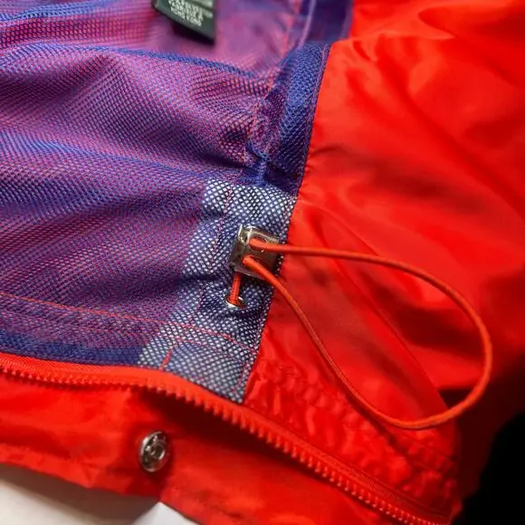 Lauren Ralph Lauren Hooded Rain Jacket Anorak Red Women’s Large VTG 90s Gorpcore - Picture 11 of 16